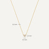 14 Karaat Goud Pavé Zirkonia Hart Pendant Ketting - 8