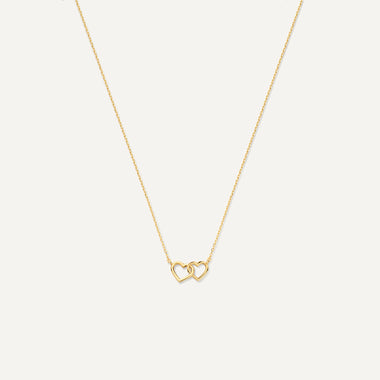 14 Karaat Goud Linked Hart Set - 3
