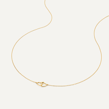 585er Gold Linked Herz Anhänger Halskette - 6