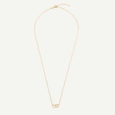 585er Gold Linked Herz Anhänger Halskette - 10