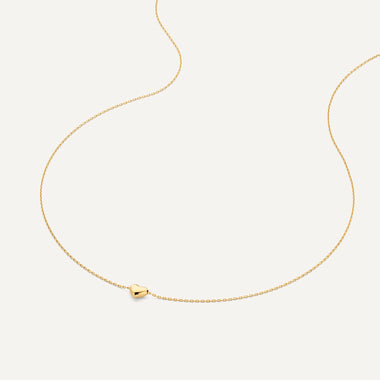 14 Karat Gold Puffy Heart Pendant Necklace - 6