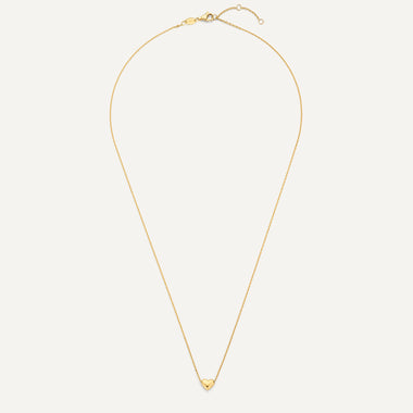 18 Karat Gold Puffy Heart Pendant Necklace - 14