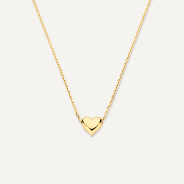 14 Karat Gold Puffy Heart Pendant Necklace - 1