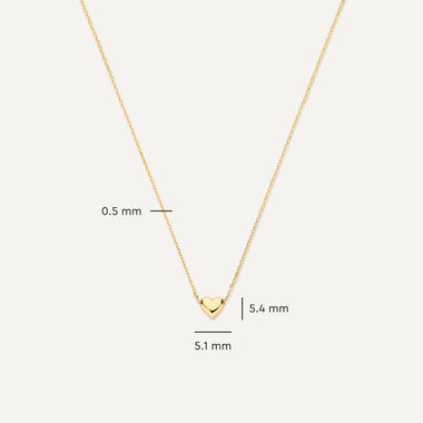 14 Karat Gold Puffy Heart Pendant Necklace - 9