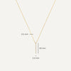 14 Karaat Goud Pavé Zirkonia Verticale Staaf Pendant Ketting - 8
