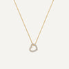 14 Karat Gold Pavé Cubic Zirconia Linked Open Heart Pendant Necklace - 1