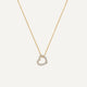 Pavé Cubic Zirconia Linked Open Heart Pendant Necklace