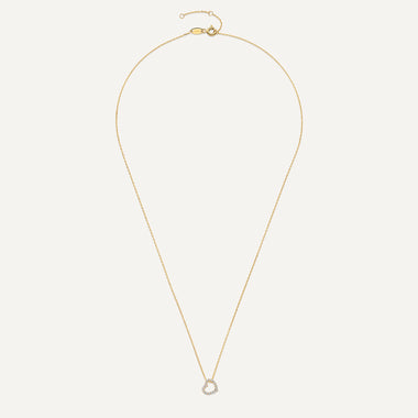 14 Karat Gold Pavé Cubic Zirconia Linked Open Heart Pendant Necklace - 9