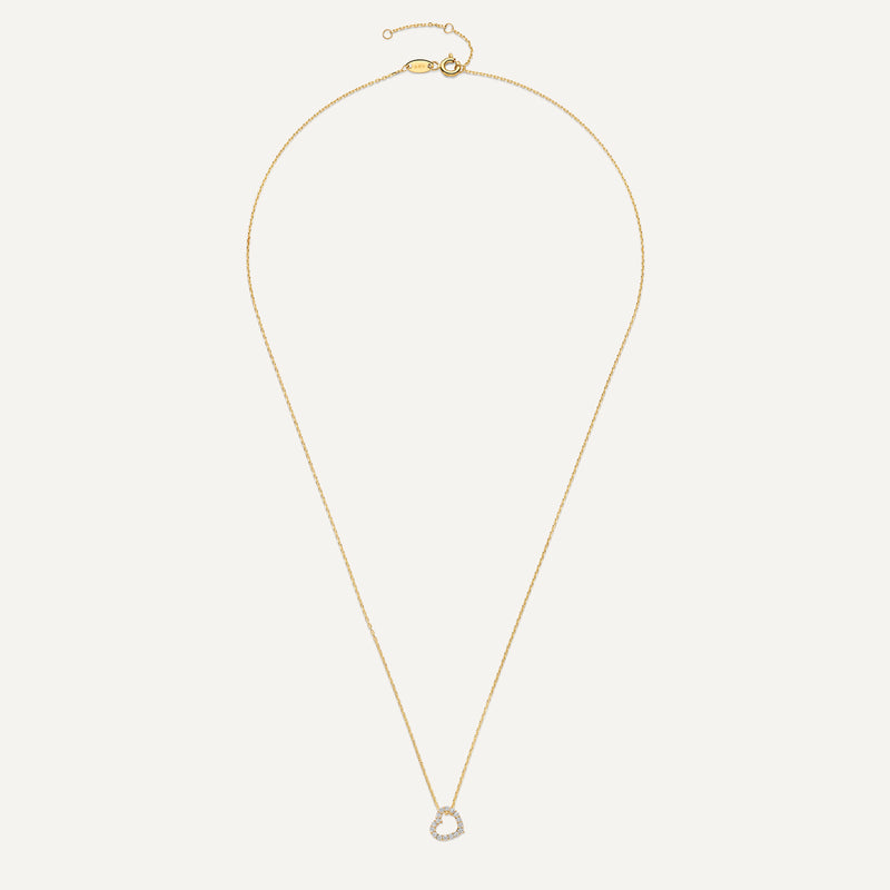 Pavé Cubic Zirconia Linked Open Heart Pendant Necklace