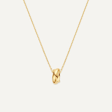 Oro de 14 Quilates Triple Band Ring Necklace - 1