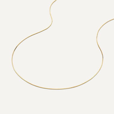 Oro de 14 Quilates Thin Snake Chain Necklace - 6
