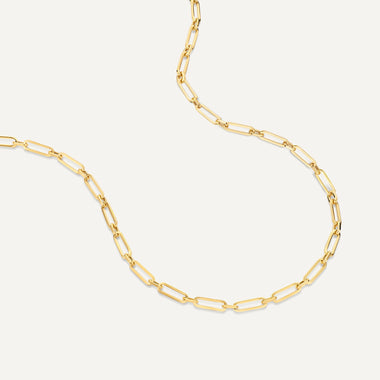14 Karat Gold Paperclip Duo Chain Necklace - 3