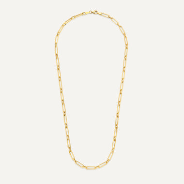 14 Karat Gold Paperclip Duo Chain Necklace - 6