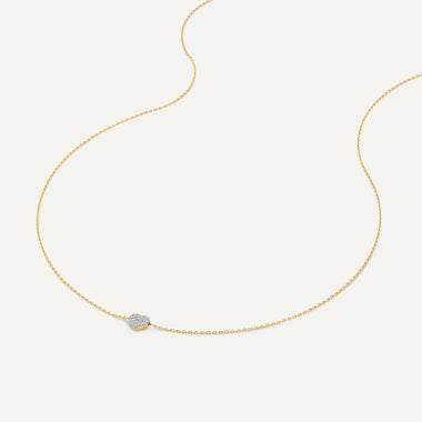 14 Karat Gold Pavé Cubic Zirconia Puffy Heart Pendant Necklace - 3