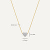 Oro de 14 Quilates Pavé Cubic Zirconia Puffy Heart Pendant Necklace - 6