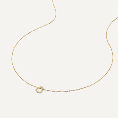 14 Karat Gold Pavé Cubic Zirconia Linked Open Heart Pendant Necklace - 5