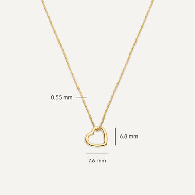 14 Karat Gold Linked Open Heart Pendant Necklace - 6