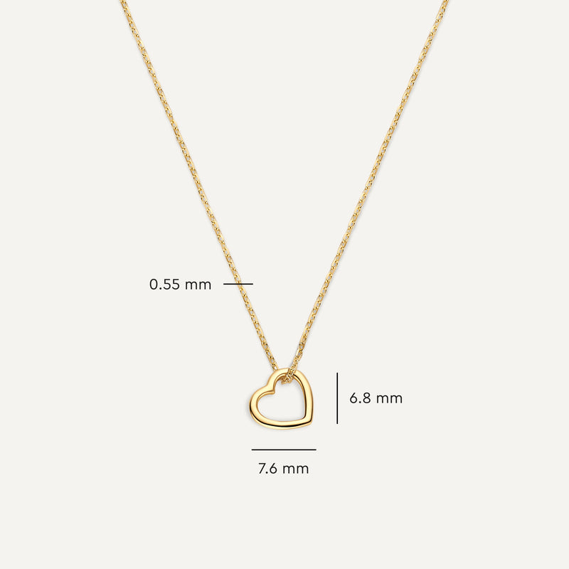 Linked Open Heart Pendant Necklace