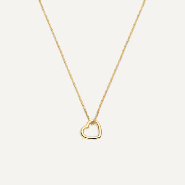 14 Karat Gold Linked Open Heart Pendant Necklace - 1