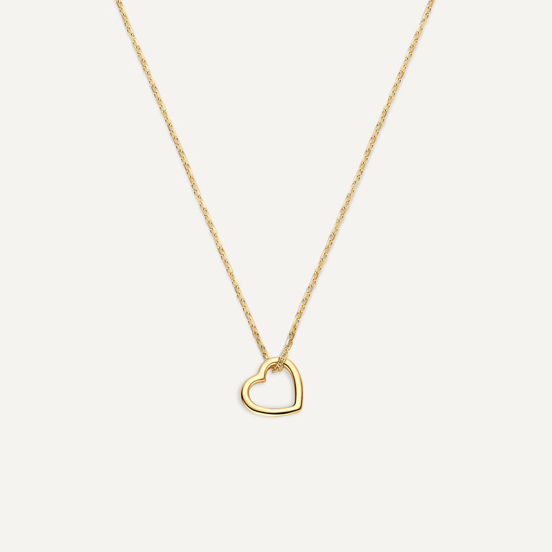 Linked Open Heart Pendant Necklace
