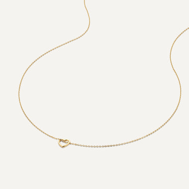 14 Karat Gold Linked Open Heart Pendant Necklace - 5