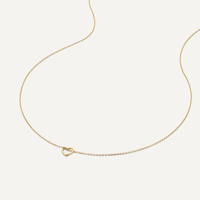 Linked Open Heart Pendant Necklace