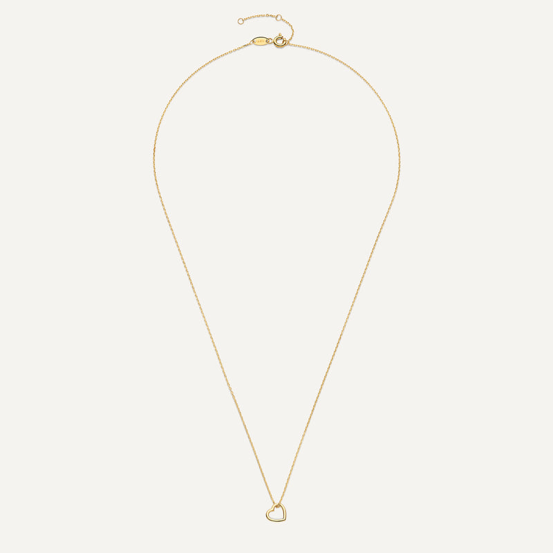 Linked Open Heart Pendant Necklace