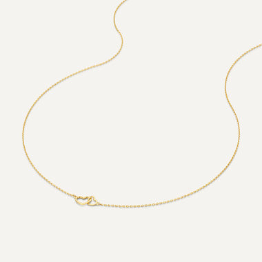 Or 14 Carats Infinity Heart Pendant Necklace - 4