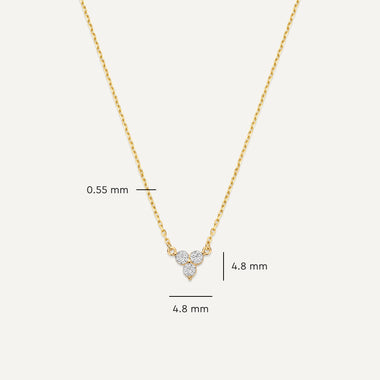 14 Karat Gold Cubic Zirconia Lotus Pendant Necklace - 5