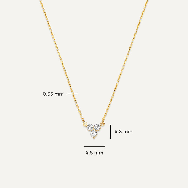 Cubic Zirconia Lotus Pendant Necklace