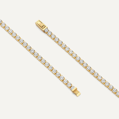 14 Karat Gold Cubic Zirconia Tennis Bracelet (18.5cm) - 6