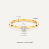 14 Karat Gold with Diamond Four Prong Diamond Solitary Ring (0.15 ct) - 5