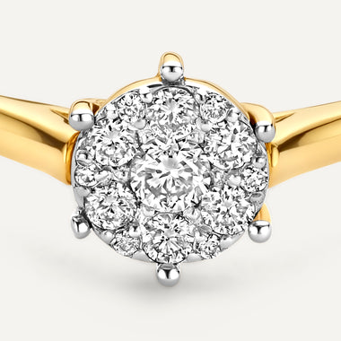 14 Karat Gold with Diamonds Six Prong Diamond Cluster Ring (0.15 ct) - 8