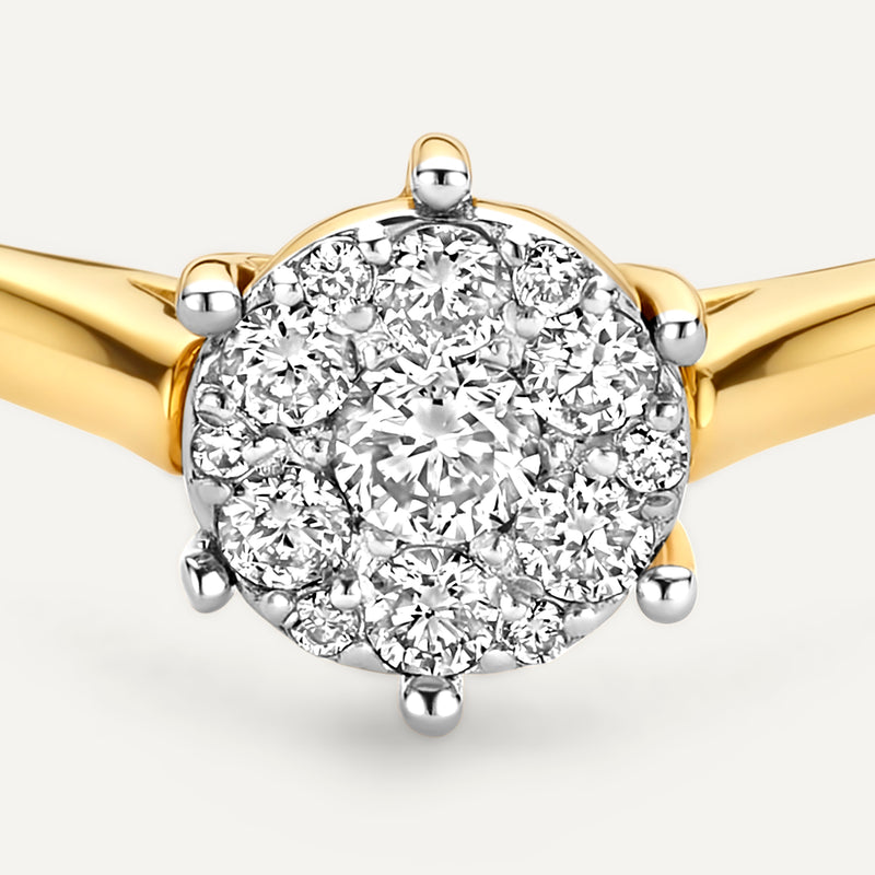 Six Prong Diamond Cluster Ring (0.15 ct)