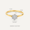 14 Karat Gold with Diamonds Six Prong Diamond Cluster Ring (0.15 ct) - 6