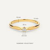 14 Karaat Goud met Diamant Six Prong Diamant Solitair Tapered Ring (0.05 ct) - 5