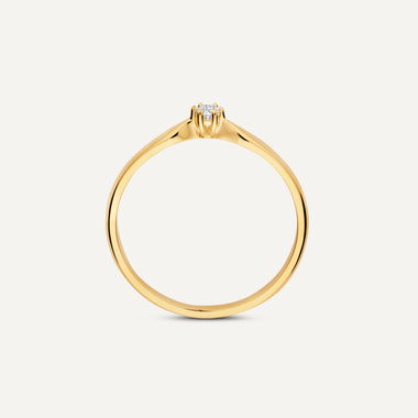14 Karaat Goud met Diamant Six Prong Diamant Solitair Tapered Ring (0.05 ct) - 6