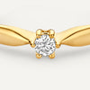14 Karaat Goud met Diamant Six Prong Diamant Solitair Tapered Ring (0.05 ct) - 7