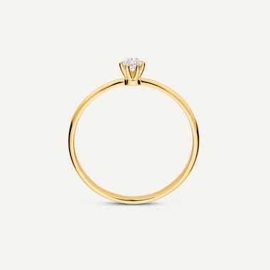 Or 14 Carats avec Diamant Bague Solitaire Diamant Six Prong (0.10 ct) - 6