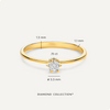 14 Karat Gold with Diamond Six Prong Diamond Solitary Ring (0.15 ct) - 5