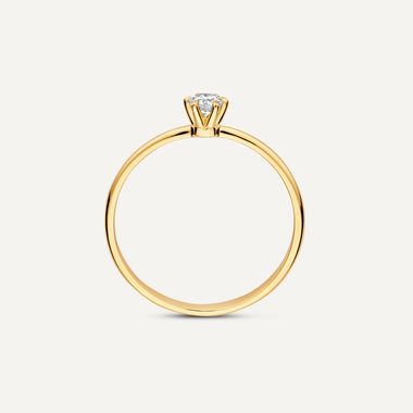 14 Karat Gold with Diamond Six Prong Diamond Solitary Ring (0.15 ct) - 6