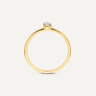 14 Karat Gold with Diamond Four Prong Diamond Solitary Ring (0.15 ct) - 6