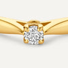 14 Karaat Goud met Diamant Four Prong Diamant Solitair Tapered Ring (0.05 ct) - 7