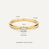 14 Karaat Goud met Diamant Four Prong Diamant Solitair Tapered Ring (0.10 ct) - 5