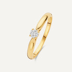 Four Prong Diamant Solitär Tapered Ring (0.15 ct)