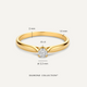 Four Prong Diamant Solitär Tapered Ring (0.15 ct)