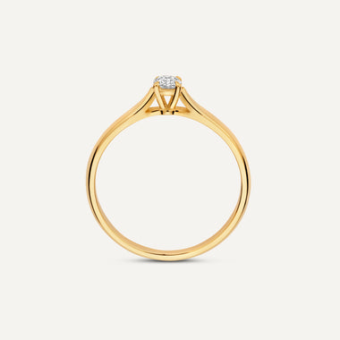 585er Gold mit Diamant Four Prong Diamant Solitär Tapered Ring (0.15 ct) - 6