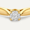 585er Gold mit Diamant Four Prong Diamant Solitär Tapered Ring (0.15 ct) - 7