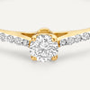 585er Gold mit Diamanten Four Prong Diamant Solitär Pavé Tapered Ring (0.20 ct) - 8