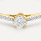 Four Prong Diamant Solitär Pavé Tapered Ring (0.20 ct)